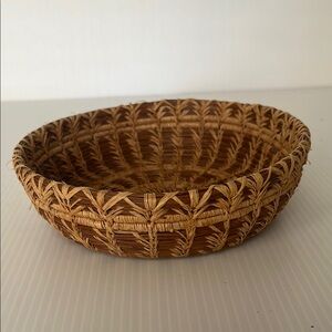 Vintage Handmade Pine Straw Bowl